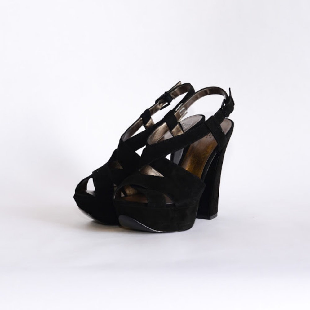 Pelle Moda Black Suede Heel